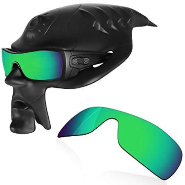 Imagem de Lentes polarizadas RockShell para óculos de sol Oakley Batwolf OO9101, Python Green Mirrorfirm - Geekpolar, One Size