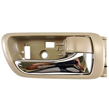 Imagem de PT Auto Warehouse TO-2469ME-RH - Maçaneta interna interna, caixa bege/marrom com alavanca cromada - lado do passageiro