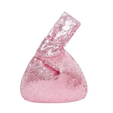 Imagem de Eternal Beauty Bolsa de pulso de lantejoulas, mini bolsa de pulso portátil feminina, bolsa de mão pequena brilhante para a noite, Rosa fúcsia