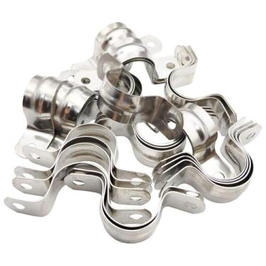 Imagem de Sipery 30 peças de suporte em U de dois furos M25, alça de suporte de tubulação de aço inoxidável 304, braçadeiras de conduíte, clipe de tensão para tubos, cabos de 25 mm/1"