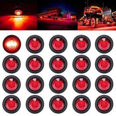 Imagem de PSEQT Luzes LED de marcador de reboque de 3/10.2 cm, luz de liberação lateral frontal traseira freio bala parada de giro iluminação traseira reversa 12V para caminhonete caminhão ônibus RV barco (20