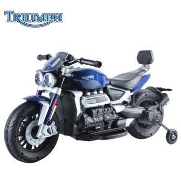 Imagem de Mini Moto Elétrica Infantil 6v Triumph Rocket Azul Custom - Importway