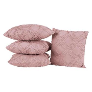 Imagem de Kit 4 Almofadas Cheias Para Sofá 45x45cm Katarine Micro Percal 300 Fio