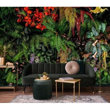 Imagem de Parede de ervas para plantas Papel de parede verde natural e fundo. Mural de parede de fundo natural com floresta verde