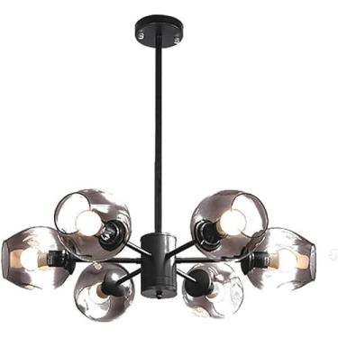 Imagem de Nordic Modern Sputnik Lustre 10 Luzes Lustre Mid Century Pingente Iluminação Industrial Luz De Teto Para Cozinha Sala De Jantar Sala De Estar, Black, 12 Lights
