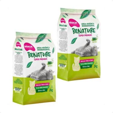 Imagem de Kit 2 Areia Higiênica Para Gatos Bio Nature - 2Kg - Wisecat