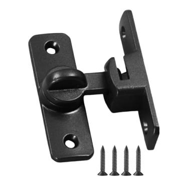 Imagem de WeiLaiKeQi Trava para porta de celeiro, fechadura para porta de correr, ferragem, liga de zinco, 90/180 graus para guarda-roupas, armários, garagem, quarto, Preto