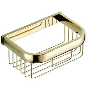 Imagem de Conjunto de banheiro em latão dourado - Toalheiro, porta-papel higiênico, saboneteira - Ferragens, cesto de papel