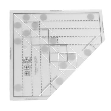 Imagem de lyrlody Grids Quilt Régua Régua de Acréscimo Profissional Acrílico Não Deslizante Transparente Com Escala Precisa Fina para Design de Padrões de Costura de Colcha de Artesanato Diy