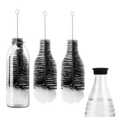 Imagem de 2 peças de escova de garrafa para SodaStream, escova de limpeza com cerdas macias anti-arranhões limpador de garrafa de refrigerante ferramenta de lavagem uso doméstico cozinha