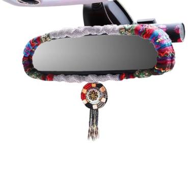Imagem de Linda capa de espelho retrovisor de carro boêmia fofa para decoração de carro para mulheres, acessórios de espelho retrovisor universal para a maioria dos carros, SUVs, caminhões (cinza)