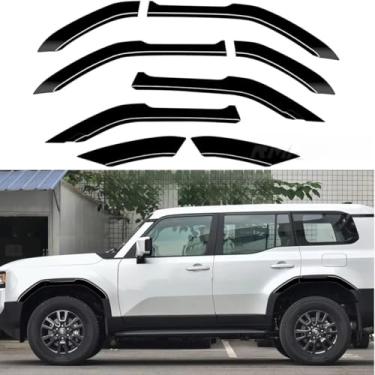 Imagem de Kit de carroçaria para roda de carro com acabamento de sobrancelha para para-lama exterior para-lama aba respingo arcos kit de carroceria compatível com Prado LC250 2024 kits de estilo (branco)