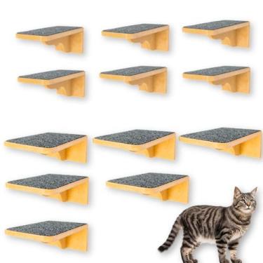 Imagem de Prateleira Gato 12pçs Playground Gatos Seguro Peças Montadas - BT WOOD