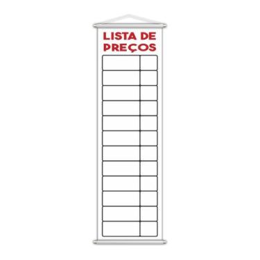 Imagem de Banner Lista De Preços Tabela Serviço Vendas Lona 100X30Cm - Plimshop