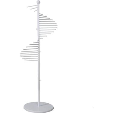 Imagem de Expositor De Lenços, Loja De Roupas, Organizador De Expositor De Lenços De Metal, Cachecol De Seda Criativo De Chão, Cobertor De Lenço De Seda, Rack De Armazenamento Em Espiral, White