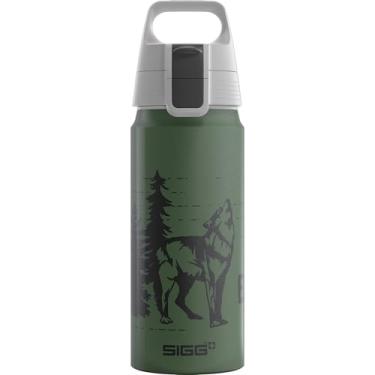 Imagem de SIGG Garrafa de água de alumínio para crianças - WMB One Brave Wolf - Adequada para bebidas carbonatadas - à prova de vazamento - leve como uma pena - Sem BPA - Certificado ClimatePartner - Esportes e