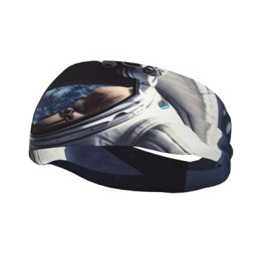 Imagem de Bandanas de corrida para homens e mulheres, faixas de transpiração de astronauta, absorção de umidade, esportivas, moda, lenço de cabeça atlético, faixa de cabelo elástica para tênis, basquete