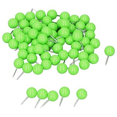 Imagem de Yctze 100pcs Pinos de Mapa de Mapas - Pinos de Marcação Decorativa de Plástico de Aço para Placas de Cortiça, 9,5x20mm - Ideal para Localizações de Marcação, Rotas de Viagem e Mais (Verde)