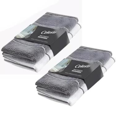 Imagem de Kit 4 Panos de Chão 80x50cm Mega Panão Limpeza Geral Pano Multiuso em Microfibra Celeste CLT-824