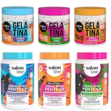 Imagem de Kit Completo Definição natural intensa e extraordinária Cremes para Pentear 1kg e Gelatinas 550g #todecacho Salon Line