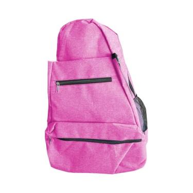 Imagem de UGPLM Mochila de tênis para badminton, bolsa de transporte portátil à prova d'água, bolsa de tênis versátil, esportiva para mulheres e homens, Rosa Vermelha