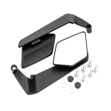 Imagem de Dynwave Espelhos retrovisores genéricos para motocicletas, espelho lateral universal com parafusos M8 e M10, Preto Branco