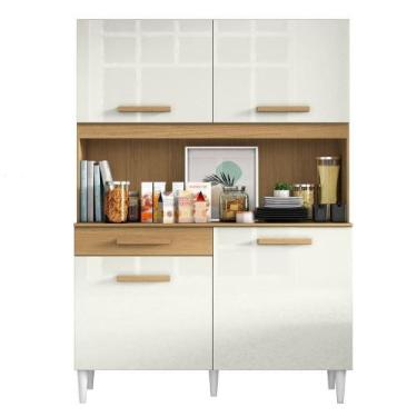 Imagem de Armário De Cozinha Completa Perola Aramóveis Madeirado - ARAMOVEIS