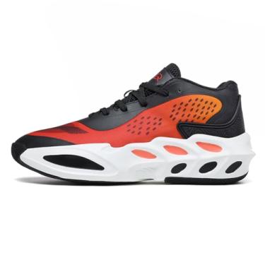 Imagem de Novetra Tênis de basquete juvenil Tênis esportivos de quadra Tênis escolares Liga de corrida Treinamento de rua Tênis esportivos para atividades ao ar livre(Black-red,34 BR)