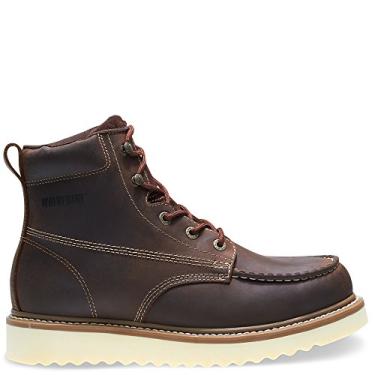 Imagem de Bota de trabalho masculina Wolverine Carregador 15,24 cm bico de aço cunha, Marrom, 10 X-Wide