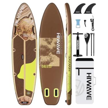 Imagem de Hiwave Prancha inflável de stand up paddle de 28 cm x 86 cm x 15 cm, prancha de remo para adultos e jovens de 158 kg, adequada para animais de estimação para oceano e lago, com bomba manual de dupla
