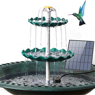 Imagem de AISITIN Bomba de fonte solar de 3,5 W com 3 camadas para banho de pássaros, fonte de água solar DIY 2025 destacável para banho de pássaros, jardim, aquário e alimentador de pássaros ao ar livre