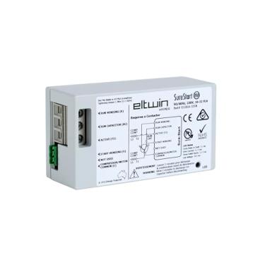 Imagem de Eltwin Hyper SureStart 16-32A Soft Start com proteção reversa do motor. Reduza a corrente de partida da sua unidade HVAC em até 70%. Fácil de instalar, cinza