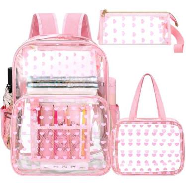 Imagem de Mochila transparente Kacctyen para estudantes escolares com lancheira