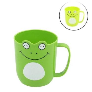 Imagem de Caneca de Plástico Infantil Multiuso Sapo Verde, Livre de BPA, 350ml