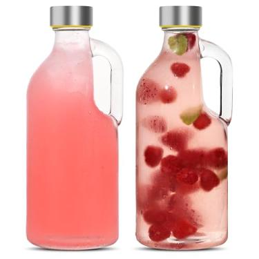 Imagem de Danmu Jarra de vidro de 95 ml com tampa, jarro de vidro à prova de vazamento para chá gelado, leite, água, suco, café, kombucha, 2 pacotes para lava-louças