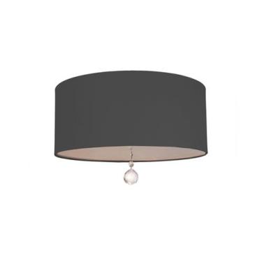 Imagem de Luminária Plafon Com Cristal Cúpula Preto 30x15 2e27 Bivolts - Tom Luz