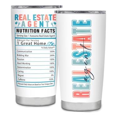 Imagem de lpmisake Presentes de corretor de imóveis para mulheres, copo de presentes de agente imobiliário, suprimentos de agente imobiliário, corretores de imóveis engraçados apresenta ideias de presente de
