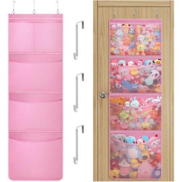 Imagem de Armazenamento de bichos de pelúcia Lifewit Over the Door Pink, 1 pacot
