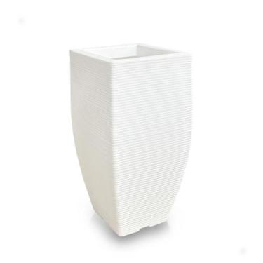 Imagem de Vaso De Planta Alto Quadrado De Polietileno 75X40 Branco - Foster Plas