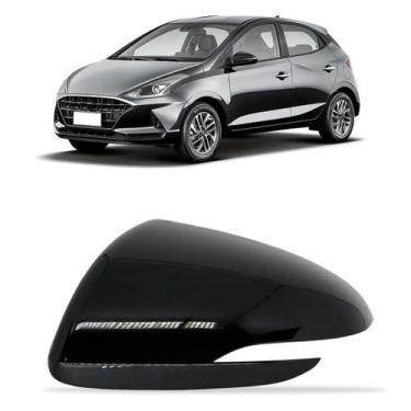 Imagem de Capa Retrovisor HB20 2020 A 2022 C/ Furo Pisca Preta - SP ACESSÓRIOS, 