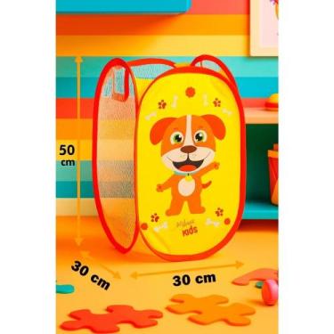 Imagem de Cesto Infantil Dobrável Telado  Organizador de Brinquedos e Roupas  Mu