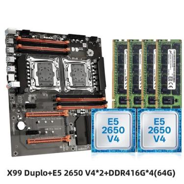 Imagem de Kit De Placa-Mãe Para Jogos X99 Xeon E5 2650 V4 DDR4 16Gx4 Canal Duplo