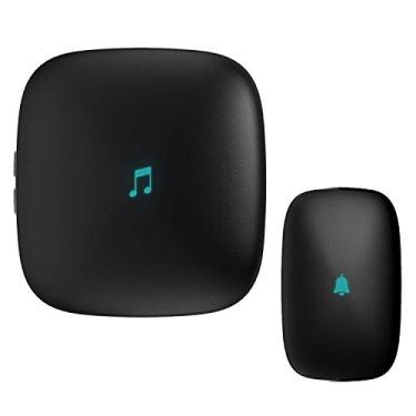 Imagem de SadoTech Campainha sem fio ativada por toque ST-FX-F-BL com botão 100% à prova d'água e 1 receptor de plugue operando a mais de 1,5 m de alcance com mais de 50 carrilhões