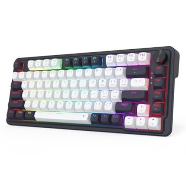 Imagem de Redragon Teclado para jogos K673 HE Rapid Trigger, 81 teclas 8K teclado mecânico com fio UltraMag de próxima geração 100% POM interruptor magnético, design de estrutura flutuante de módulo duplo