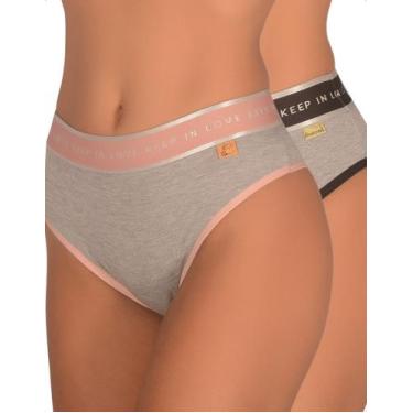 Imagem de Kit 2 Calcinha Cós Alto Elástico Confortável Lingerie Feminina Moda In