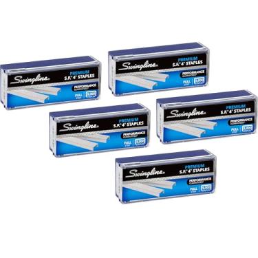 Imagem de Swingline Staples, S.F. 4, Premium, 1/4" de comprimento, 210/tiras, 5000/caixa, pacote com 10 VAR
