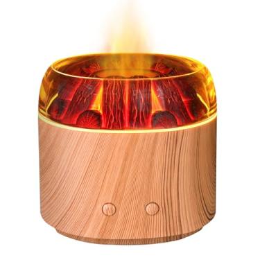 Imagem de Difusor de aroma de carvão para aromaterapia, difusor de óleo essencial com névoa ultrassônica, desligamento automático, umidificador de ar para casa, quarto, escritório (luz)