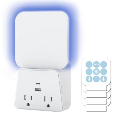 Imagem de COKIT Armadilhas para insetos voadores, armadilha 2 em 1 para mosquitos, mariposas, moscas domésticas e de frutas, armadilha para moscas internas com extensor de tomada múltipla com USB e 10 cartões