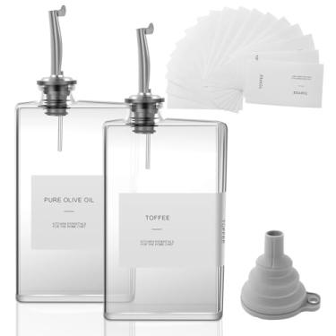 Imagem de ZLHETWT Dispensador de azeite de oliva, dispensador de óleo de cozinha, dispensador de vinagre, dispensador de vinagre, garrafa de azeite transparente, dispensador de molho de soja de grande