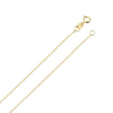 Imagem de Corrente Maciça Cadeado Curta Em Ouro 18k 1mm - AGAPRIME JOIAS, 70cm